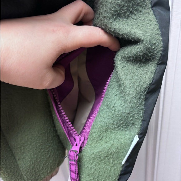 Urban Outfitters Without Walls Green & Black Colorblock Fleece Jacket Full Zip L - Picture 10 of 11